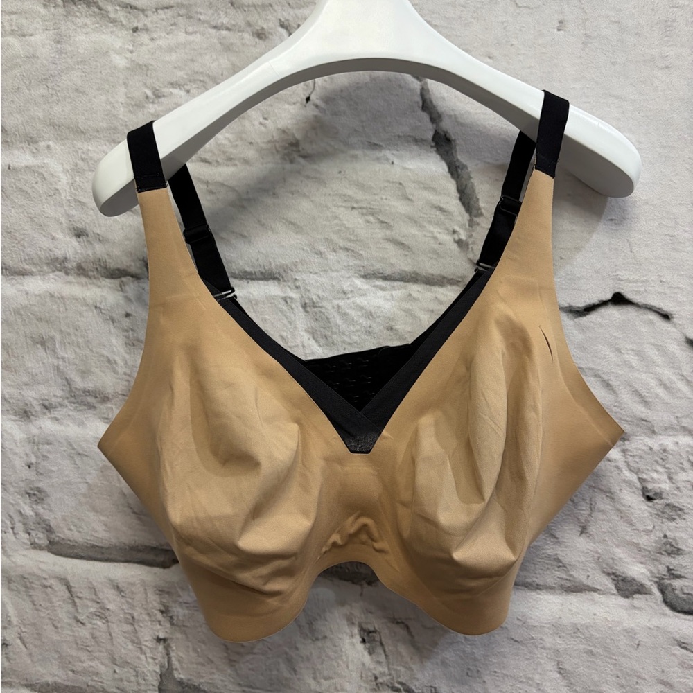 Honeylove CrossOver V-Neck Seamless Black Wireless Bra Sexy Lift Support Mesh - Picture 11 of 13